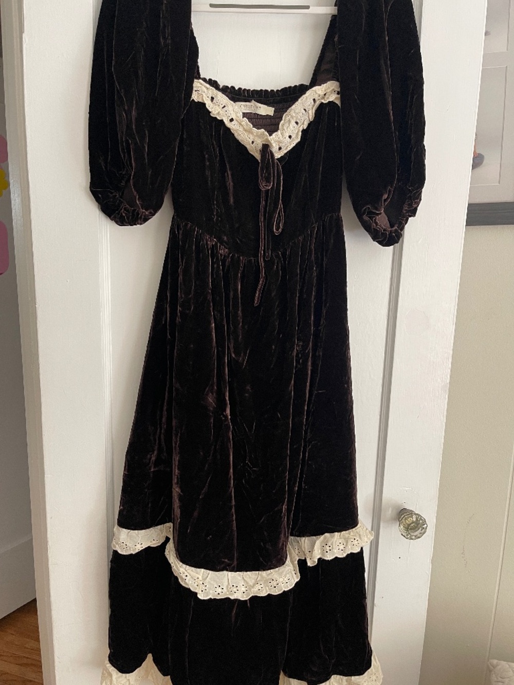 Christy Dawn Brown Velvet Dress